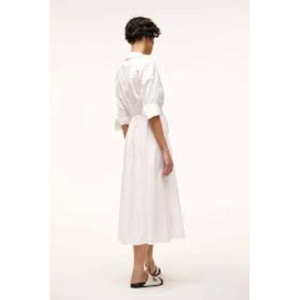 STAUD Lisa Front Cutout Dress White Brand New - Picture 4 of 7